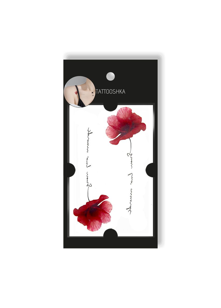 Временное тату "Красные маки" Tattooshka (304773779)