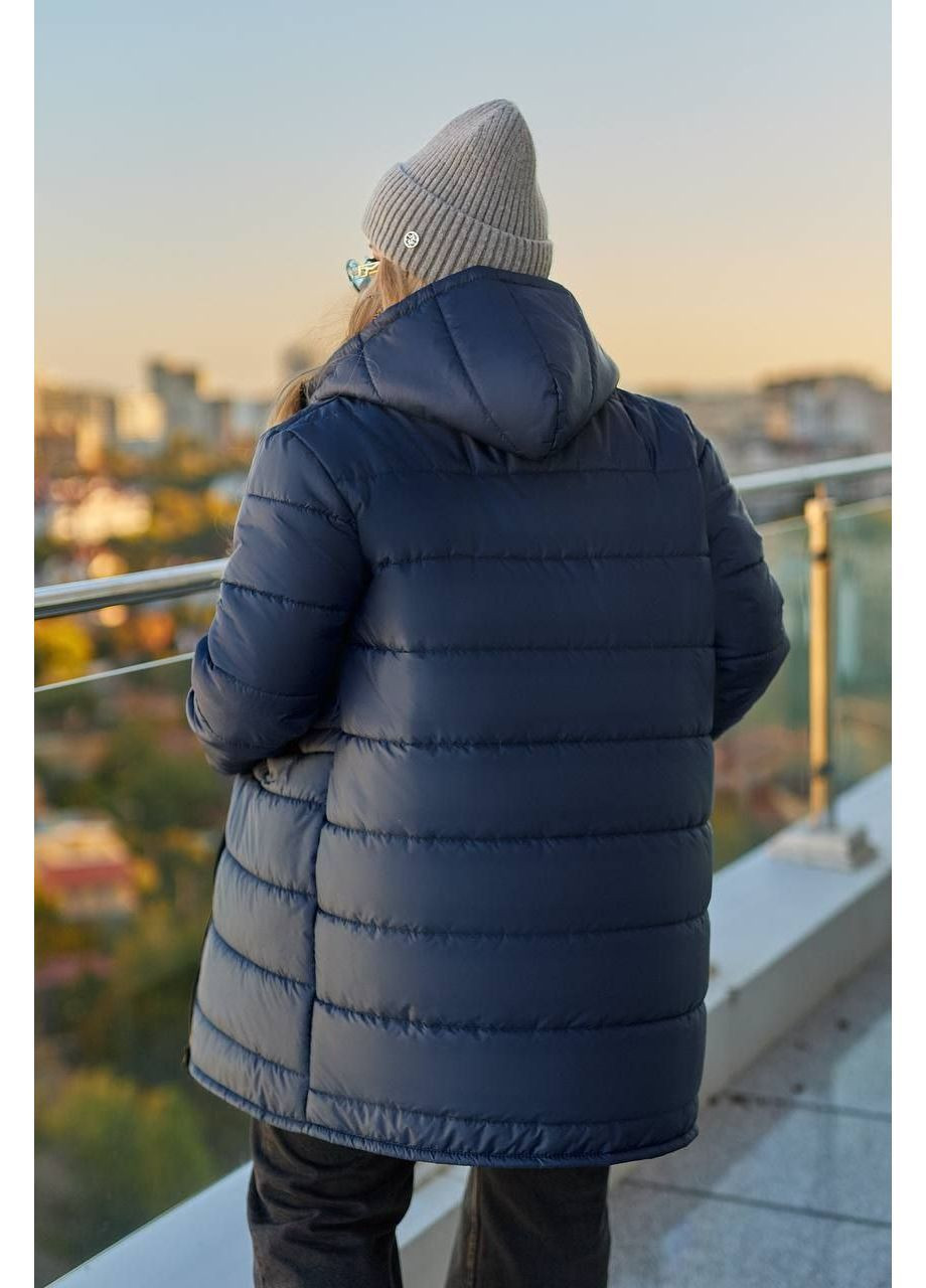 Синя зимня куртка зимова тепла popluzhnaya