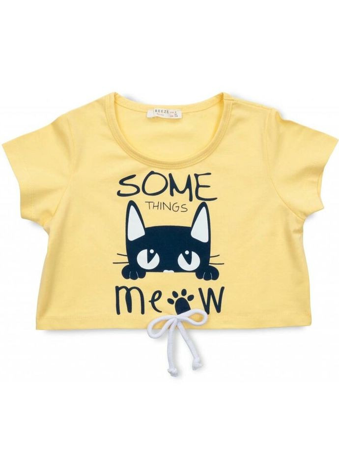 Комбінована сукня з котиком (14582-104g-yellow) Breeze (300624770)