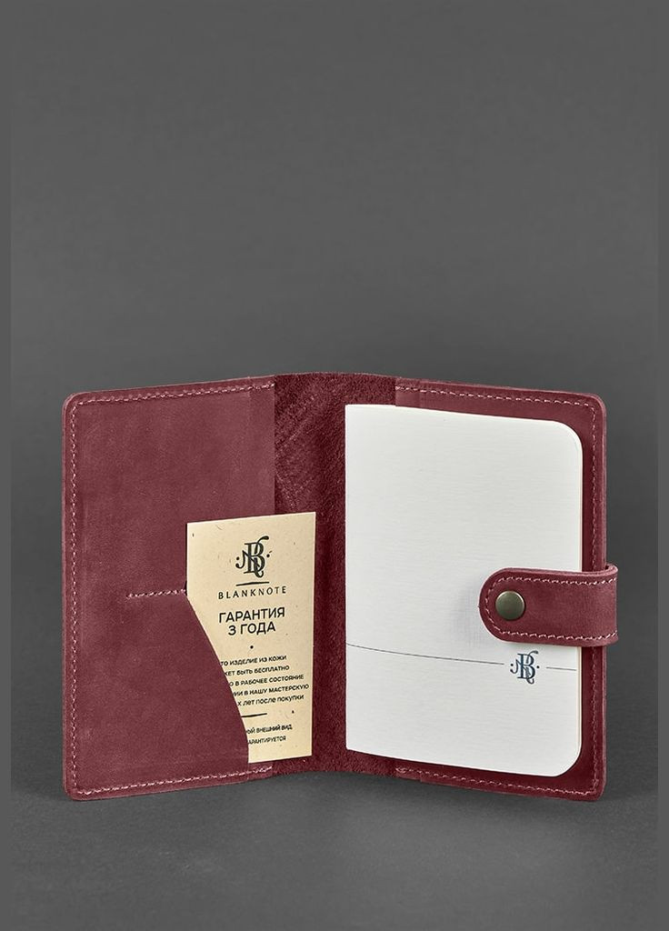 Жіноча шкіряна обкладинка для паспорта 3.0 Інді бордова (A-026680) BlankNote (329743042)