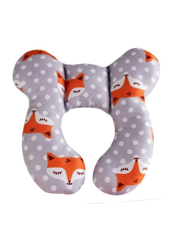 Дитяча дорожня ортопедична подушка під шию, підголівник для подорожей, для 0-3 року, Лисичка No Brand (365721146)