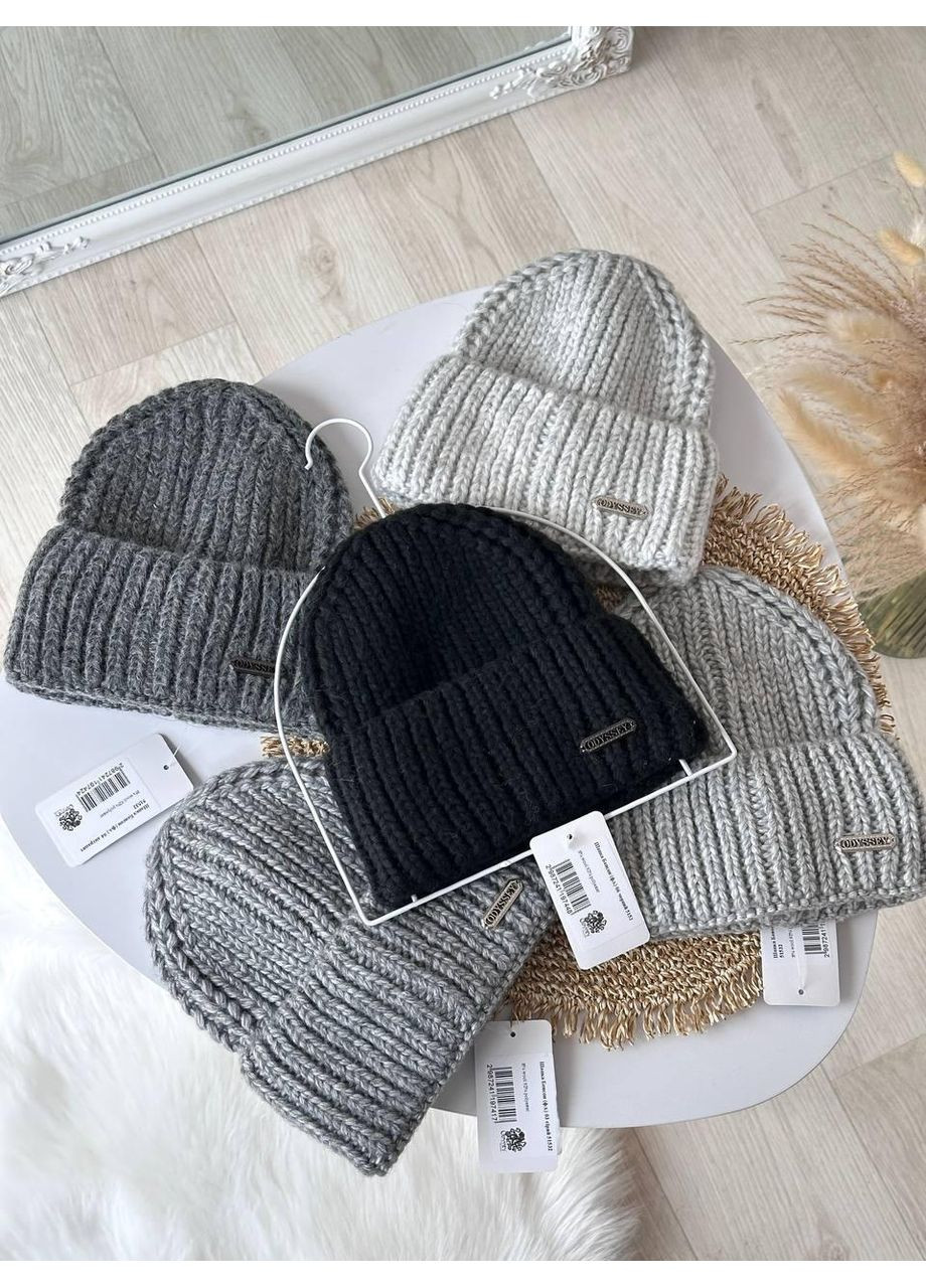 Женская шапка стильная красивая. Мужская шапка с двойным отворотом No Brand (362917710)