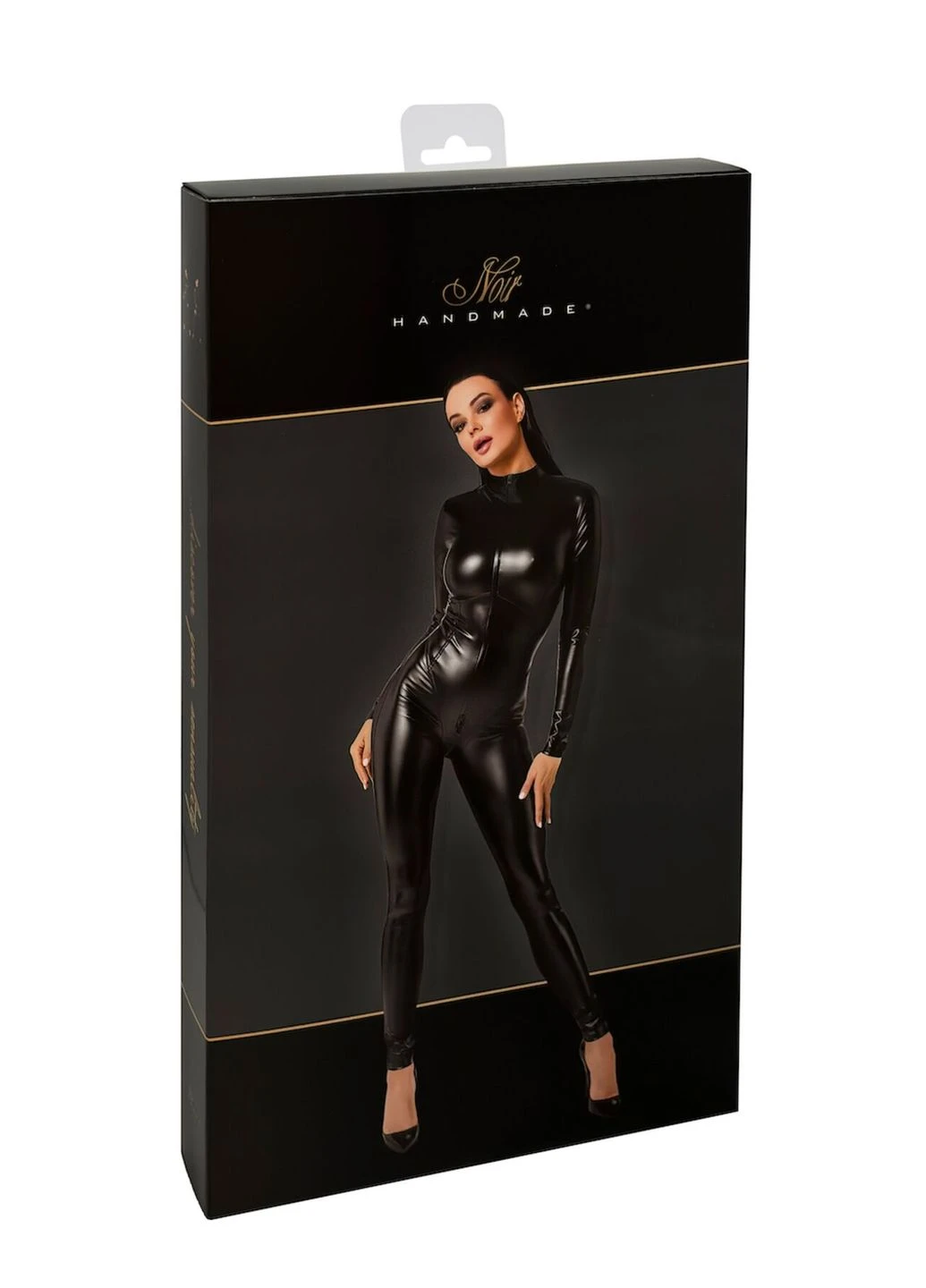 Комбінезон F331 Powerwetlook overall Noir Handmade чорний поліестер, еластан