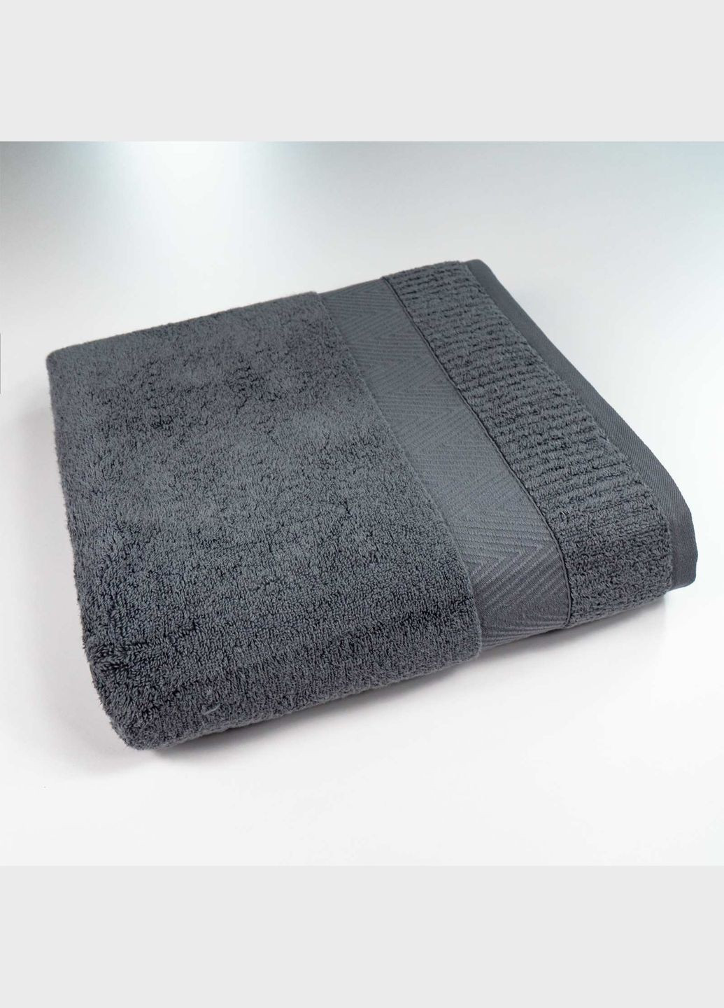 GM Textile банний махровий рушник 70x140см преміум якості зеро твіст бордюр 550г/м2 (сірий) сірий виробництво -