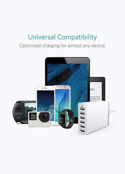 Зарядное устройство 60W 6 Port Charging Station, PIQ (A2123) Anker (335813081)