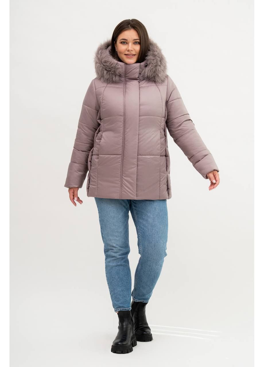 Бежевая зимняя куртка женская большого размера SK