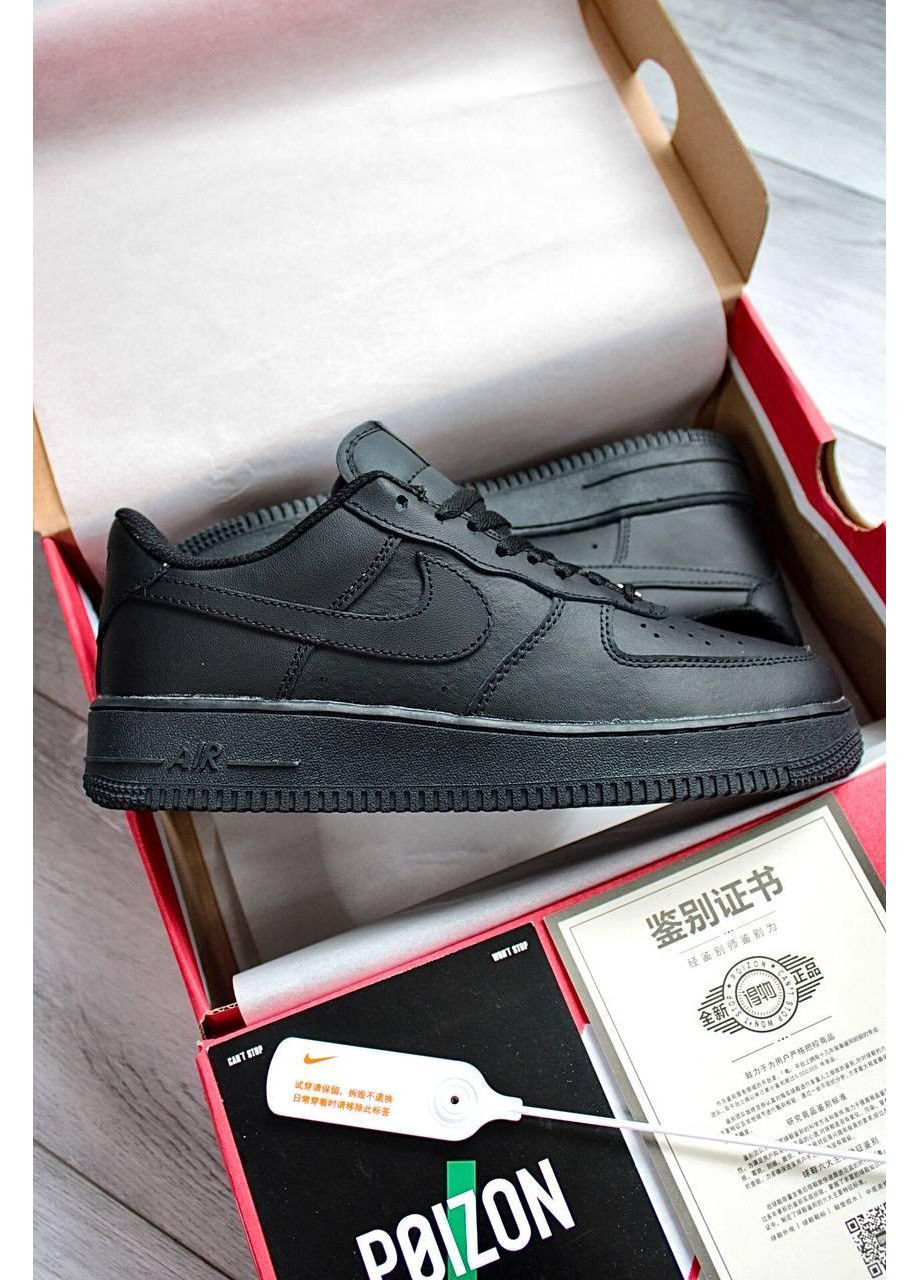 Чорні Осінні чоловічі Nike Air Force 1 Low 07 Premium Black CW2288 Найк Аір Форс 1