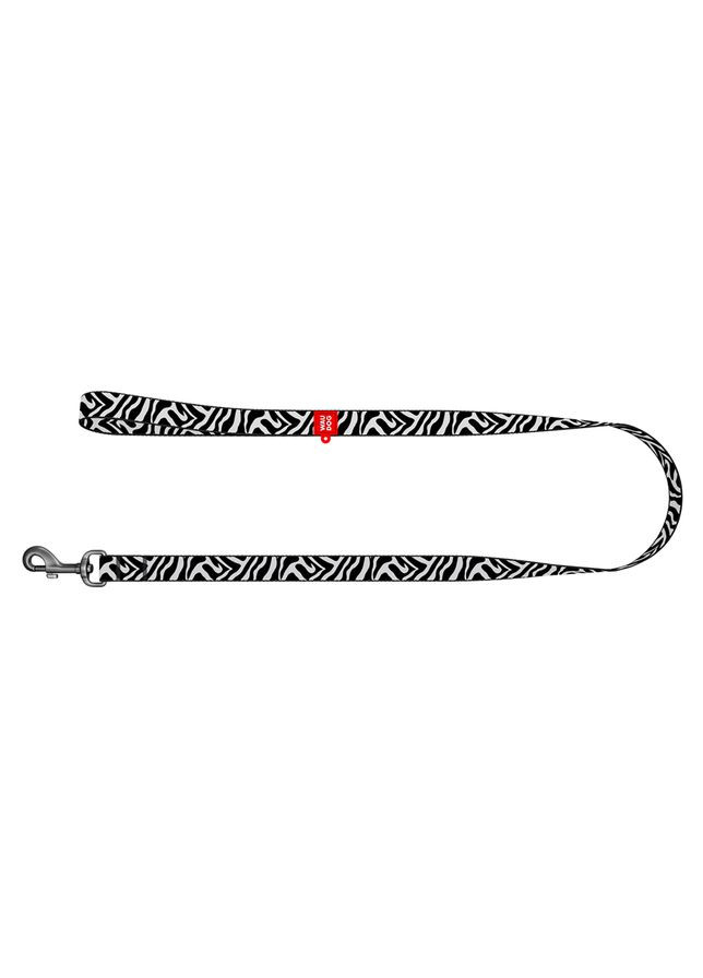 Поводок для собак нейлоновый Nylon, рисунок "Зебра", M, Ш 20 мм, Дл 200 см WAUDOG (361306259)