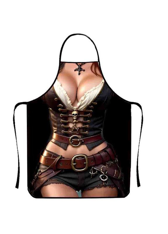 з прикольним принтом жіночий 80 на 60 см різнобарвний Jannet Фартух (328597189)