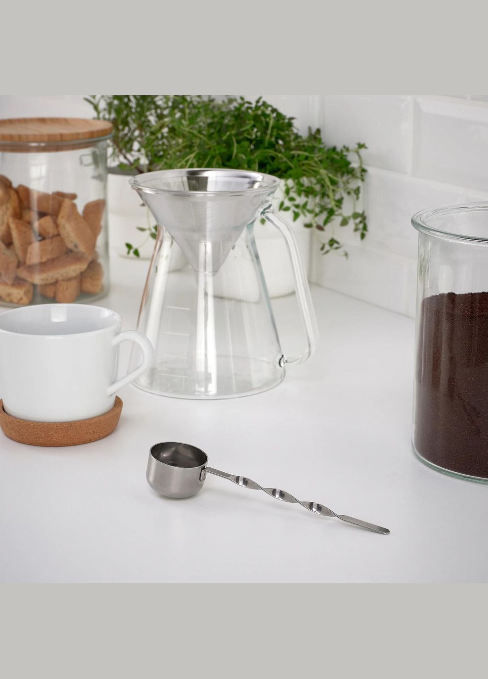 Мірна чашка для кави ІКЕА HUVUDTAG нержавіюча сталь (30545028) IKEA (267899193)
