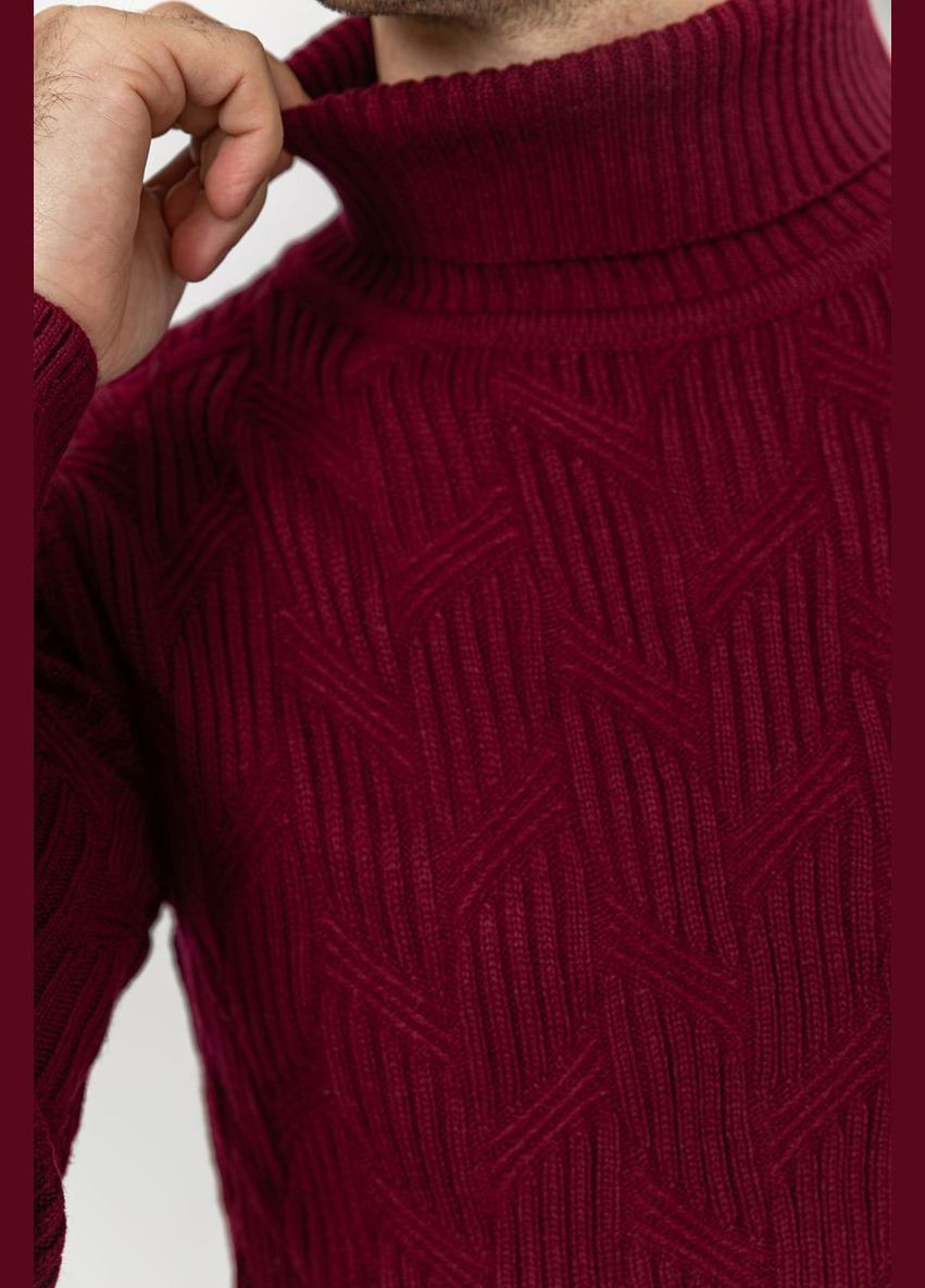 Бордовий зимовий светр чоловічий, колір коричневий, Ager