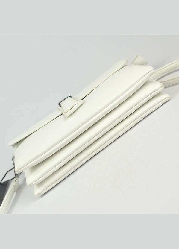 Белая женская маленькая классическая сумка клатч кросс боди через плечо на пять отделений No Brand (290187037)