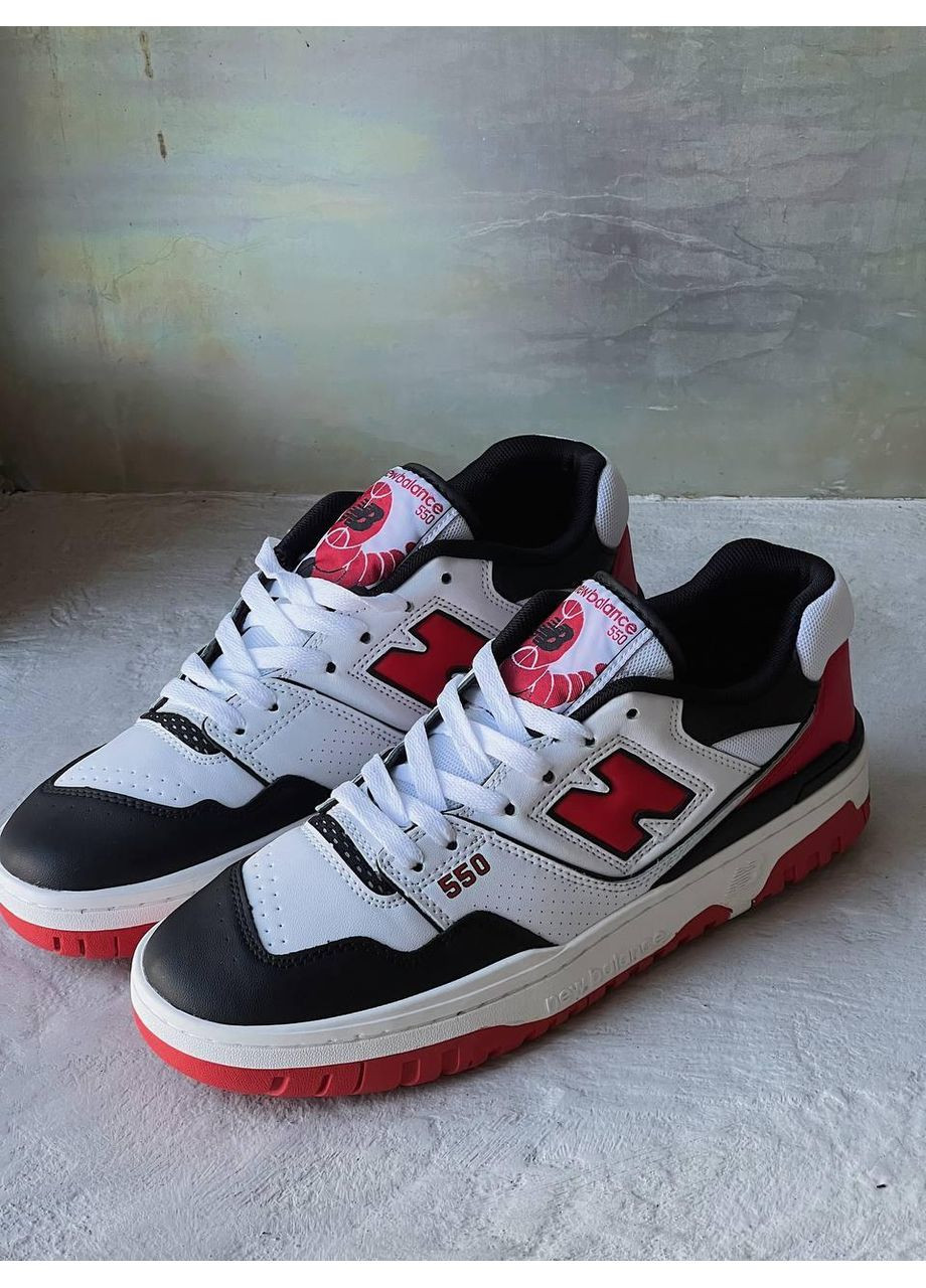 КРОССОВКИ ЖЕНСКИЕ NEW BALANCE 550 WHITE RED BLACK НЬЮ БЕЛАНС 550 No Brand чёрные демисезоны (369391481)