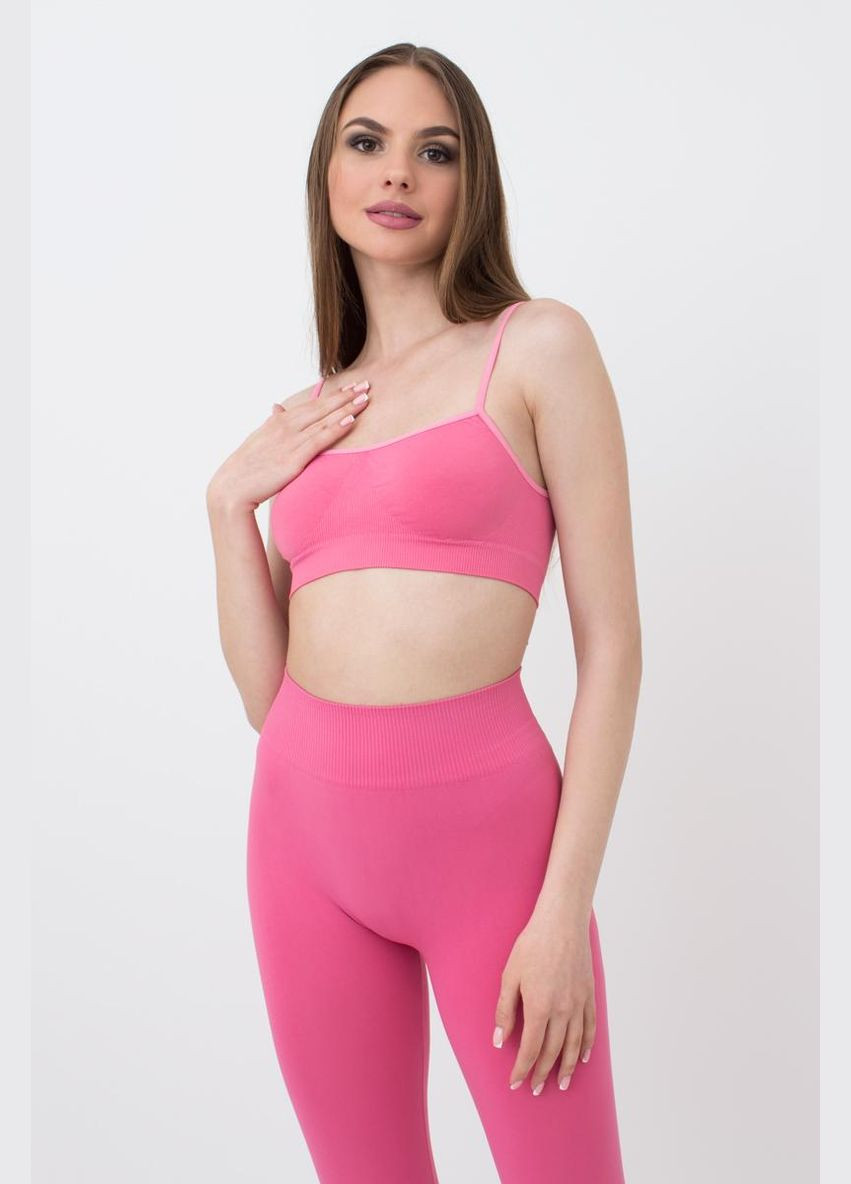 Розовый топ женский бесшовный топ Giulia без косточек полиамид