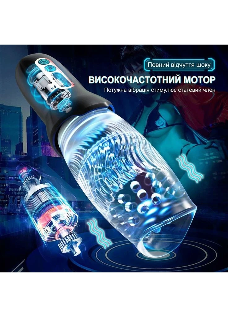 Автоматичний мастурбатор вагіна з ротацією Intense Warrior 360 ПВХ 8 см No Brand (366888135)