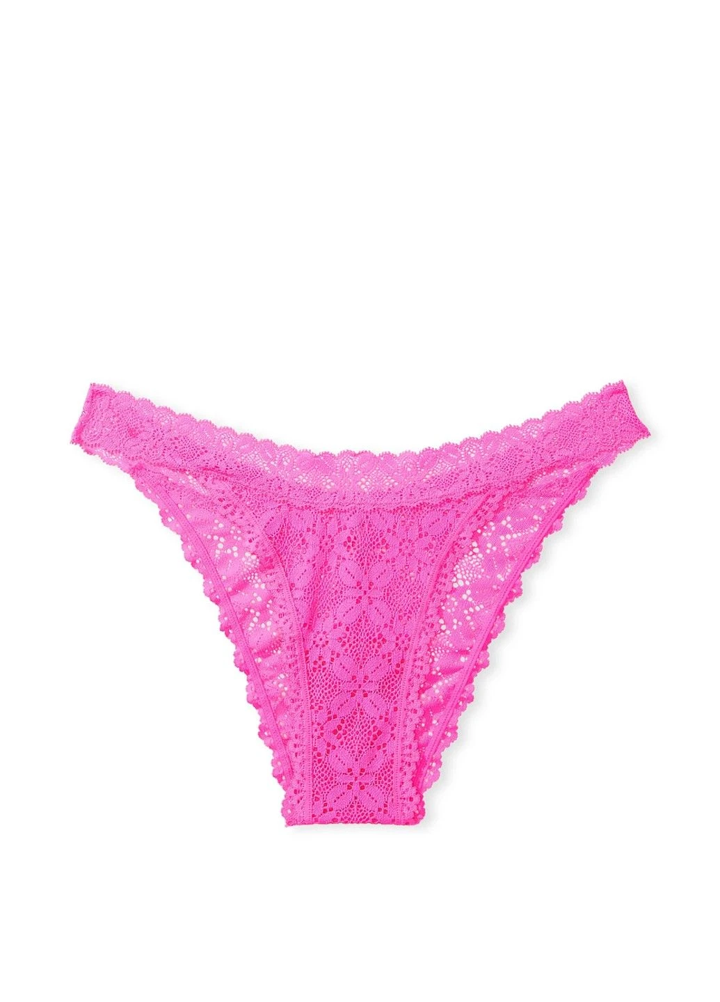 Трусики-бразиліана жіночі мереживні PINK Lace Brazilian Panty рожеві Victoria's Secret (340317175)