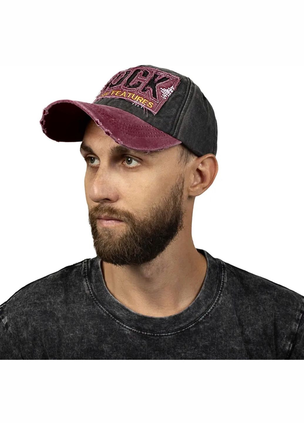 Кепка Бейсболка логотип Rock (Рок) з вигнутим козирком No Brand (316219271)