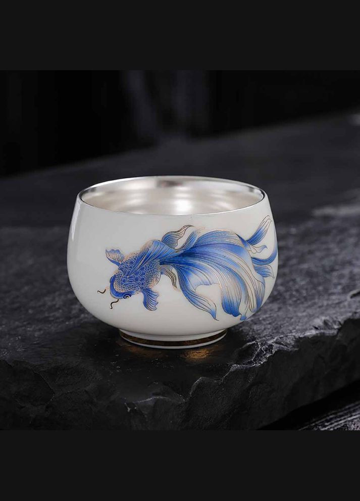 Пиала Шедевры старины DH-P040 Голубой Карп Кои, 180мл No Brand (305137063)