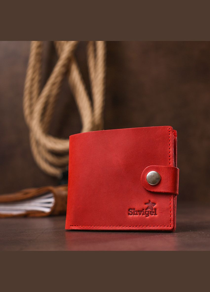 Жіночий гаманець з натуральної шкіри 16455 Червоний Shvigel (306881850)