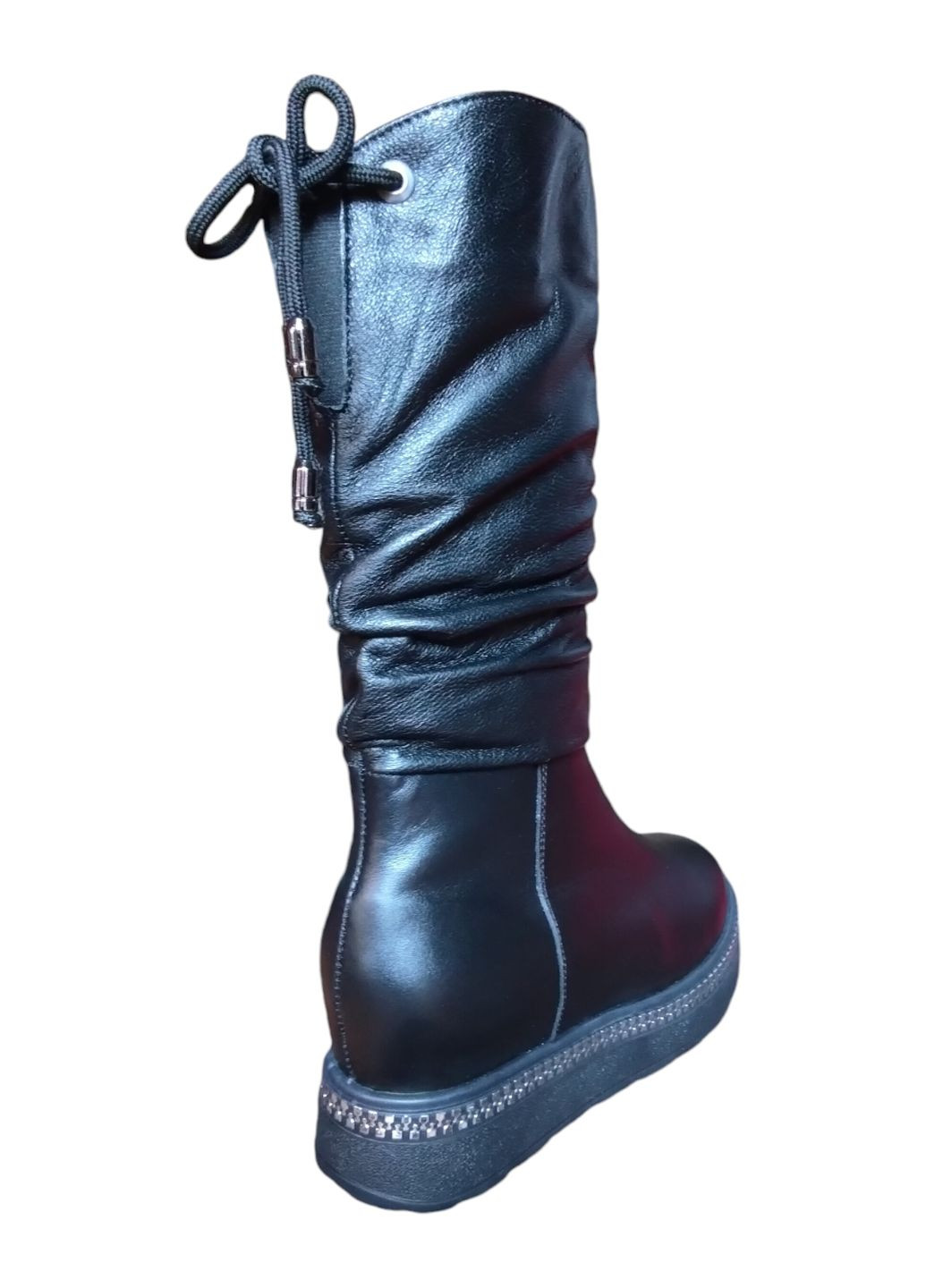 Зимние сапоги кожаные No Brand