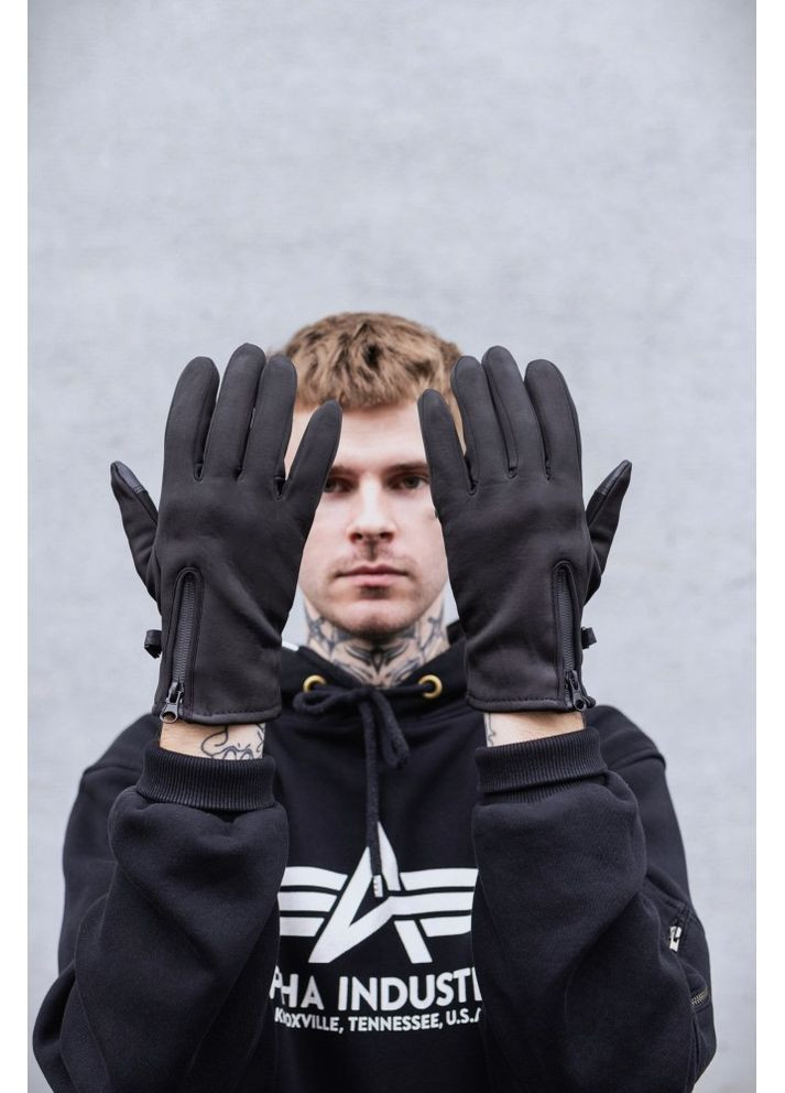 Сенсорные перчатки gloves softshell 16-12 black Without (362571574)