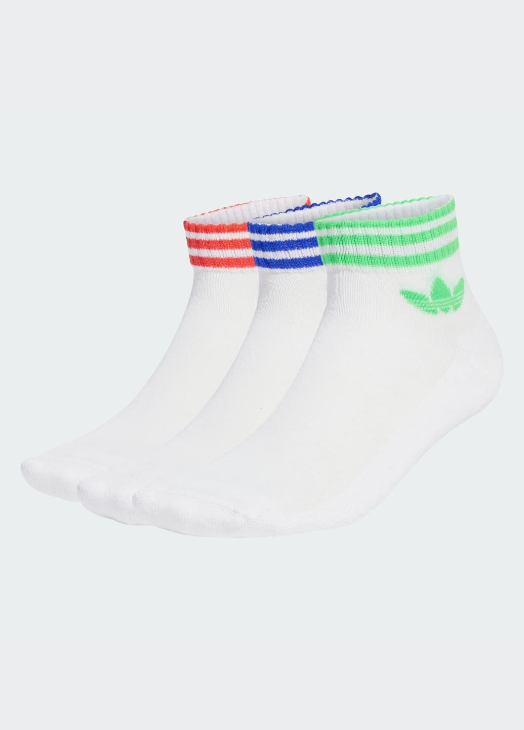 Белые три пары носков 3-stripes ankle socks adidas логотипы (338185036)