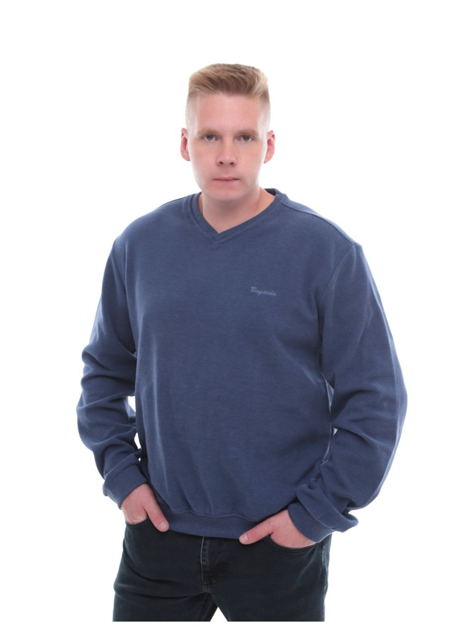Синій демісезонний джемпер чоловічий синій комір мис великий розмір джемпер Bagarda Пряма