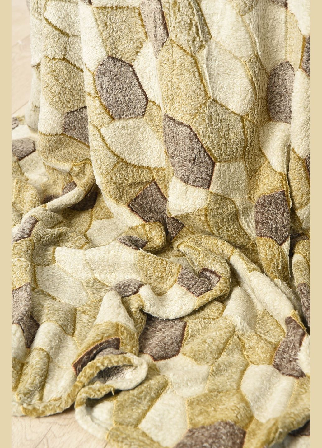 Плед коричневого цвета с принтом размер 200*220 Let's Shop (340235140)