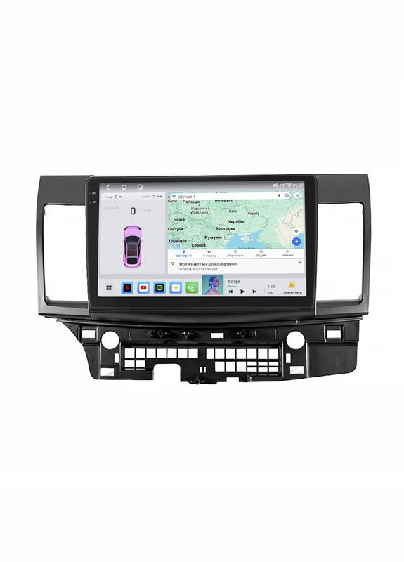 Магнітола для Mitsubishi Lancer X Рестайлінг 2011-2015г 10" 4/64 QLED CarPlay 4G GPS 360 Prime 6шт Lesko (336200858)