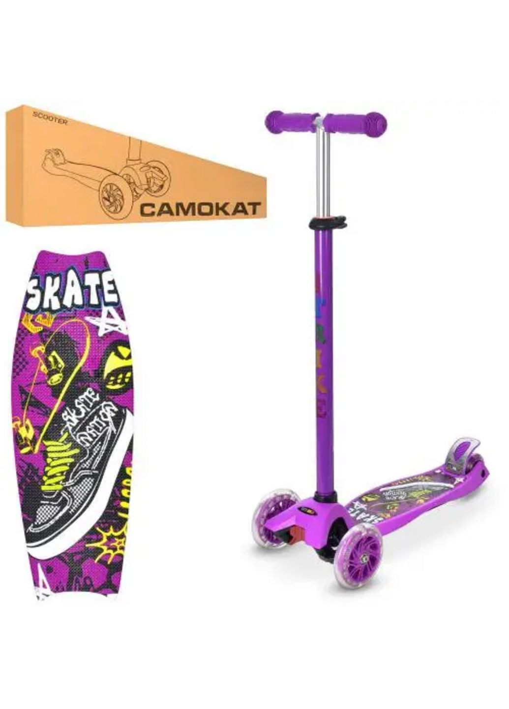 Самокат трехколесный MAXI JR 3-055-V Фиолетовый iTrike (317745205)