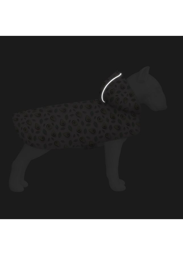 Дождевик-накидка с капюшоном для собак WAUDOG Clothes, рисунок "Авокадо на розовом",, А 32-35 см, B 41-52 см, С 26-33 см. Collar (362580804)