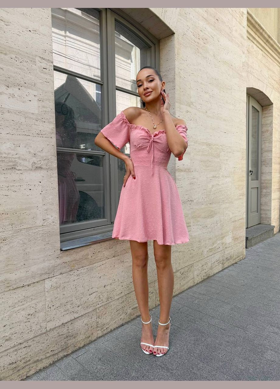 Персикова повсякденний, кежуал жіноча персикова сукня No Brand однотонна