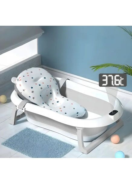 Дитяча ванна для купання складана з термометром та подушкою Dogus (366667739)