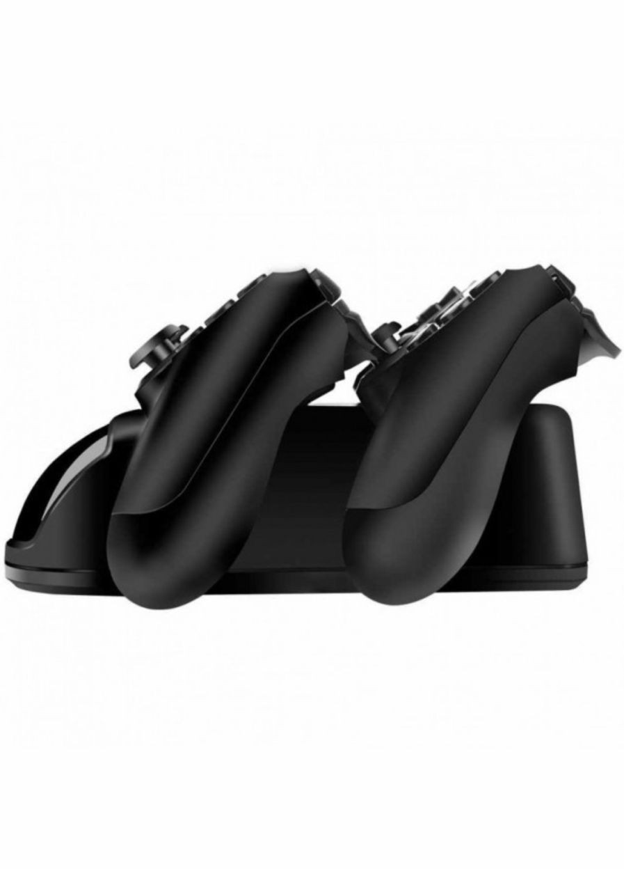 Двойная зарядная станция для геймпадов PlayStation (PS4 / PS4 Slim / PS4 Pro) Dualshock 4 с LED индикатором Черная DOBE (338228718)