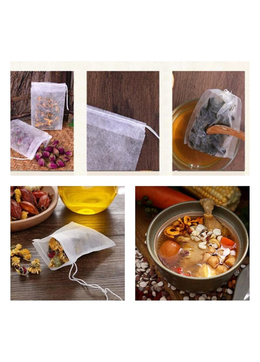 Чайні фільтр-пакети з ниточкою для чаю/кави/спецій 7х5.5 см упаковка 100 шт No Brand (335057256)