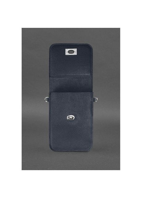 Сумка клатч через плече із натуральної шкіри жіноча для телефону маленька Синій 40139 BlankNote (361970379)