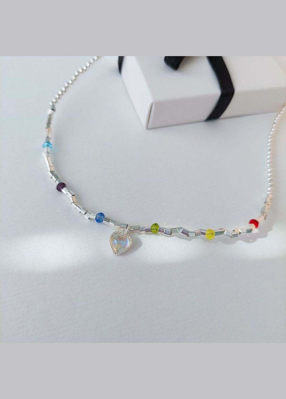 Колье с кулоном сердце и цветными вставками DeKolie (296481775)
