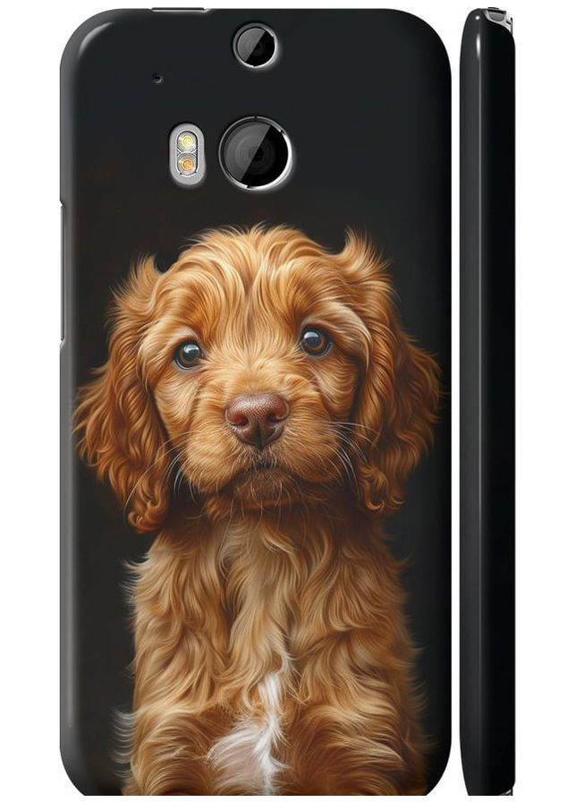 3D пластиковий матовий чохол 'Cocker spaniel на чорному фоні' для Endorphone HTC One M8 (292315129)
