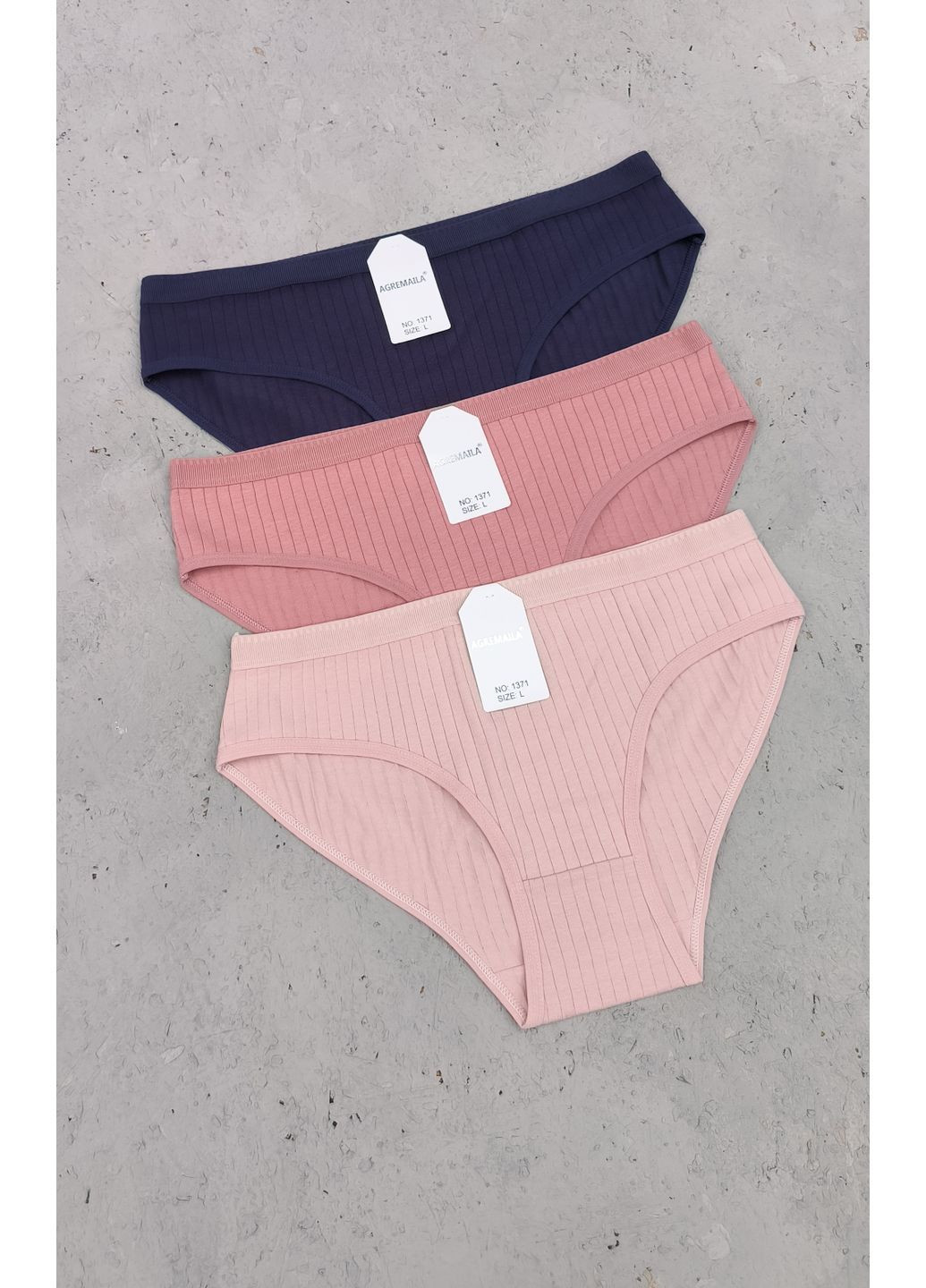 Набор 6 шт хлопчатобумажные трусики слепые в широкий рубчик микс цветов Agremaila (368999191)