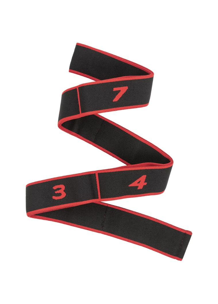 Резинка для фитнеса с петлями 86,5х4см чернокрасная Queenfit (301865759)