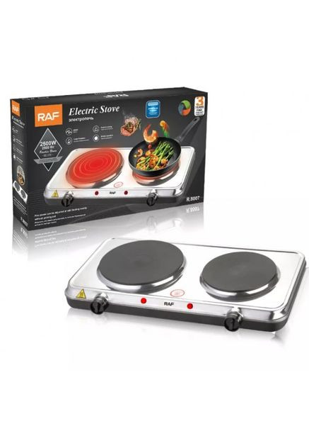 Настільна електрична плита побутова дискова на 2 конфорки 2500Вт R.8007 RAF (350349234)