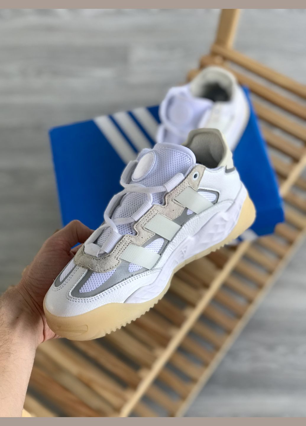 Кросівки жіночі і чоловічі Adidas Niteball white | Адідас Найтбол білі No Brand білі демісезони (307397804)