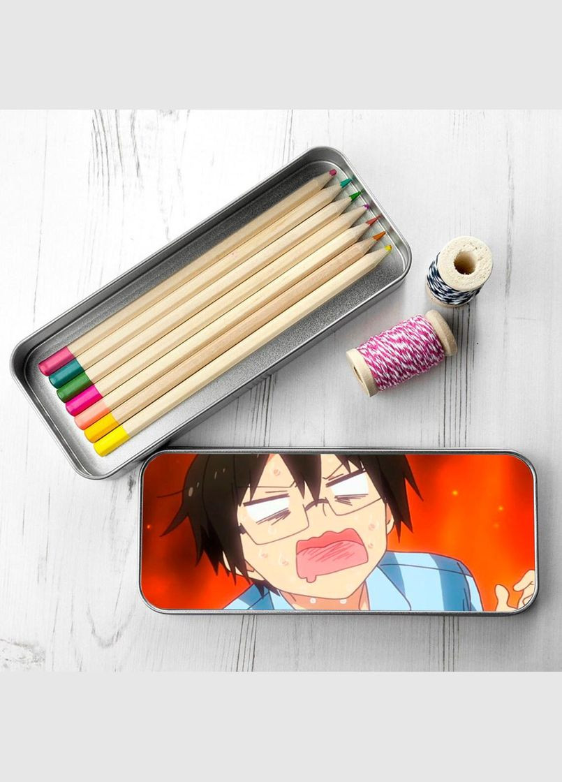 Пенал школьный для мальчика и девочки металлический Аниме Двухлетняя сестренка Умару #013 7*18 см Silver No Brand (309159676)