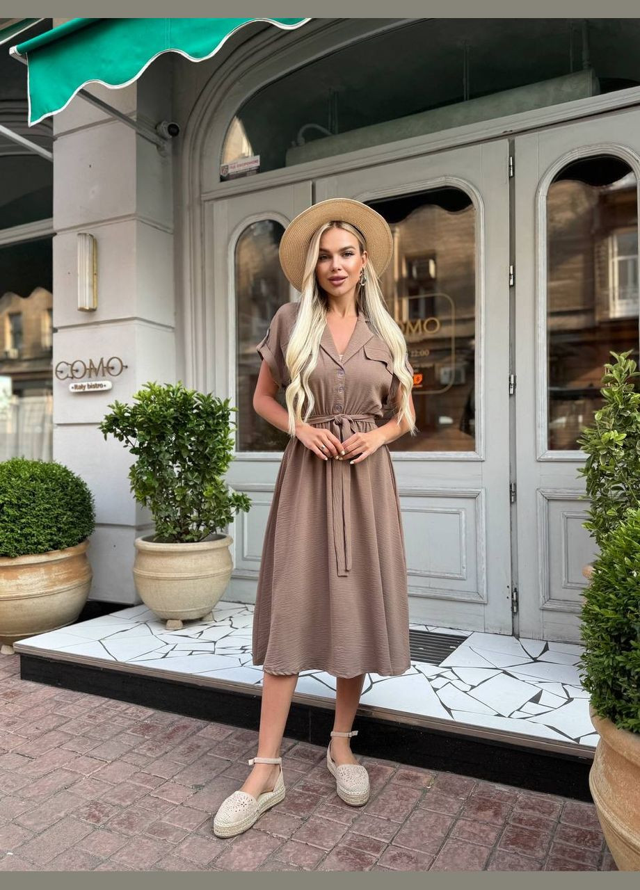 Темно-бежева плаття Garna однотонна