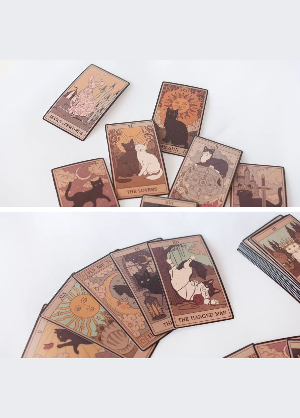 Набір наліпок 10 рандом стикерів з котами таро стікерпак казкові магічні естетика вінтаж готика матові на телефон комп ноутбук No Brand (315048674)