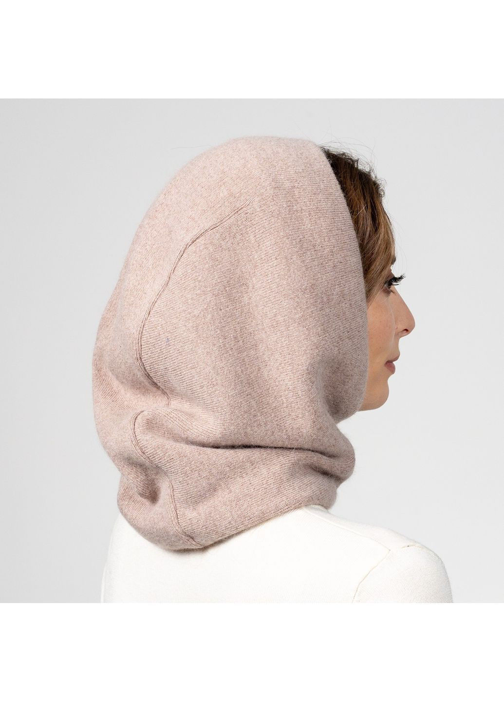 Капор-капюшон жіночий вовна бежевий MONA LuckyLOOK 052-789 (322792707)