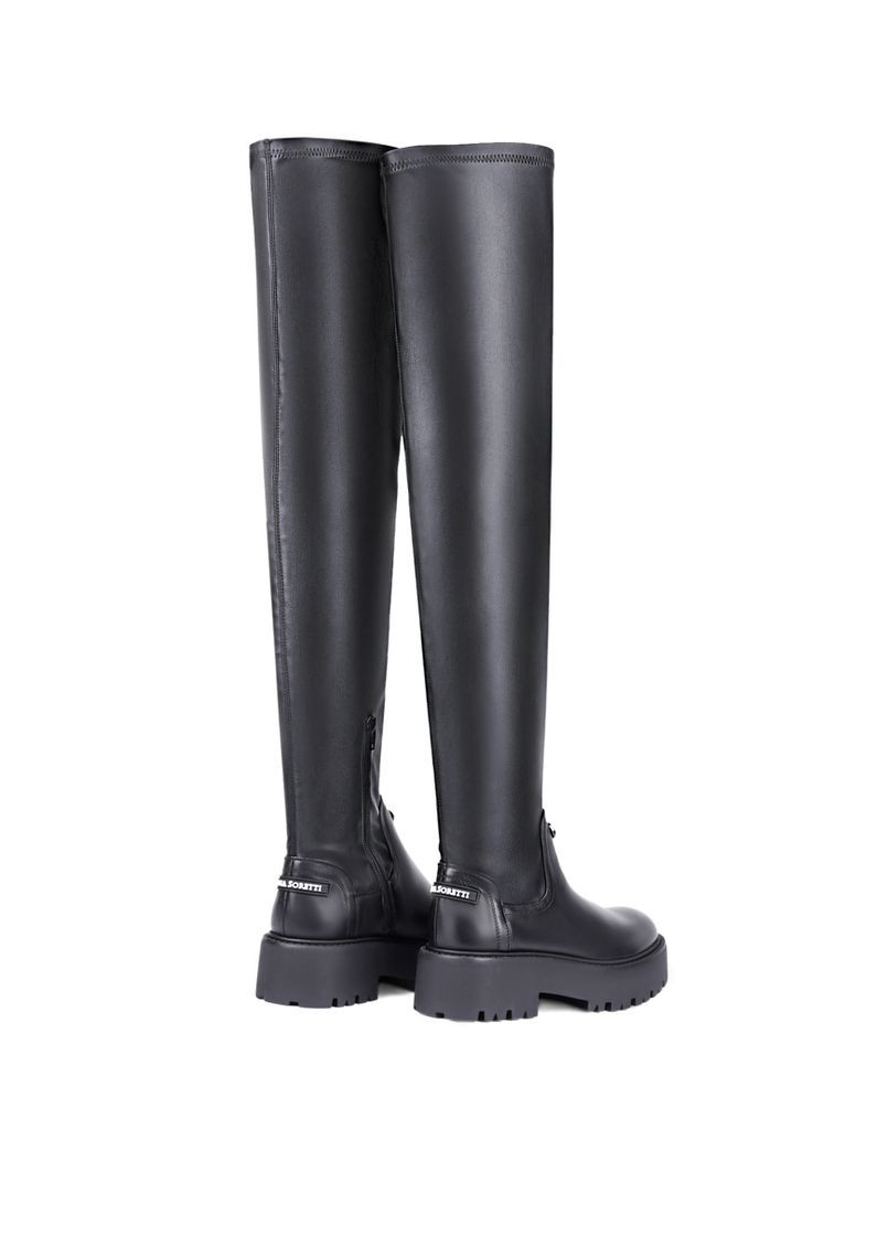 Черные осенние женские ботфорты chat fw2590 черная кожа Helena Soretti