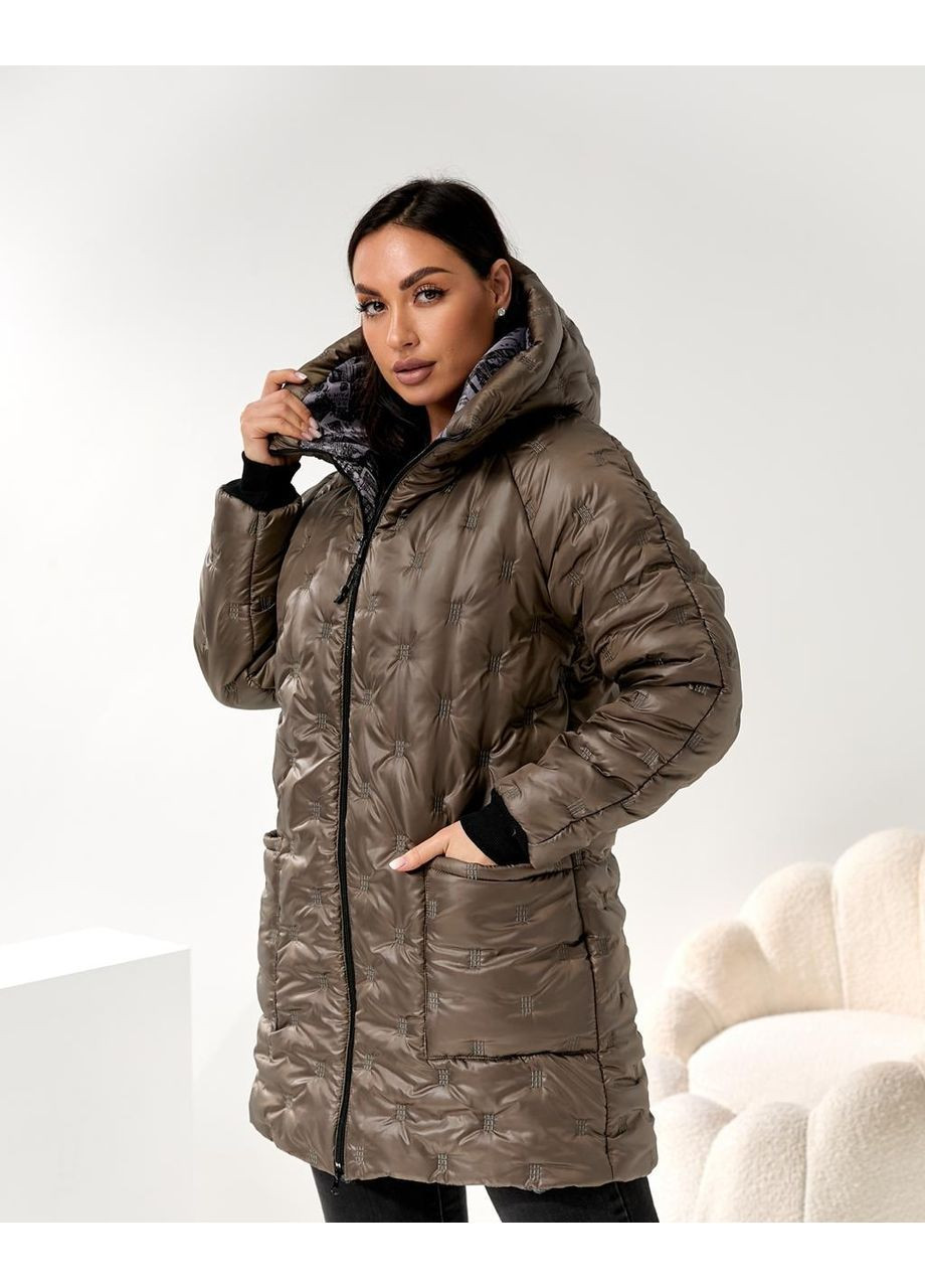 Песочная зимняя зимняя женская куртка черная Stylish Touch