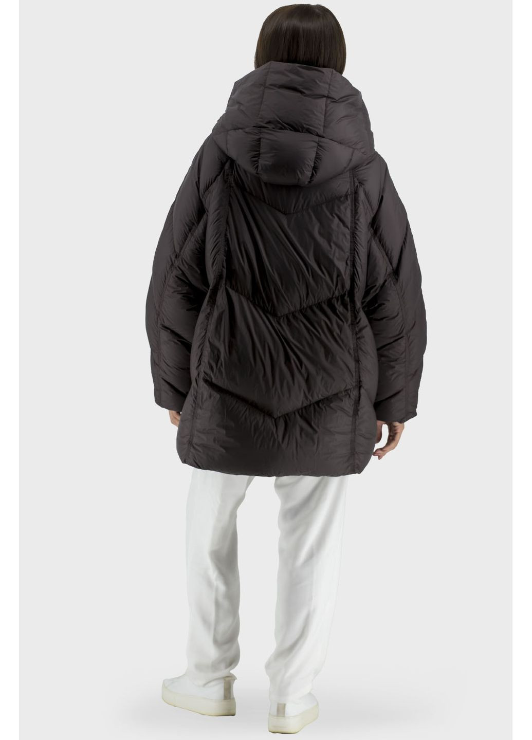 Темно-коричневий зимній Пуховик No Brand