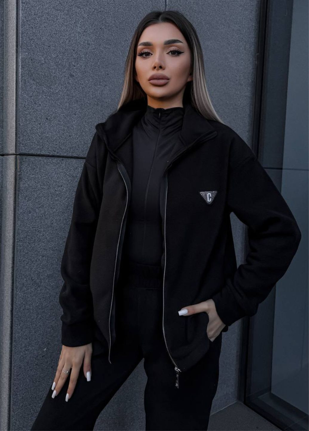 Базовий повсякденний демісезонний костюм двійка: кофта на блискавці + штани Allthings (363987692)